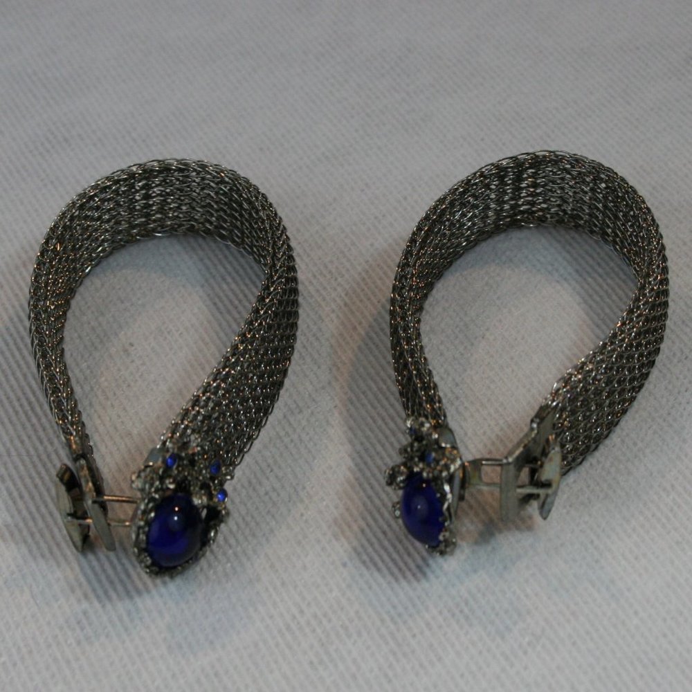 Rare Vintage 40's Carriage House "CARRIBANDS" Silver Cuff Links in original box - Picture 10 of 12